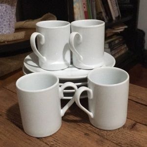 Set of 4 espresso cups and saucers